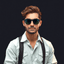 avatar of a creative male designer, casual style, high resolution